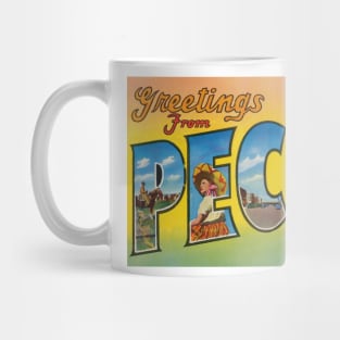 Greetings from Pecos, Texas - Vintage Large Letter Postcard Mug